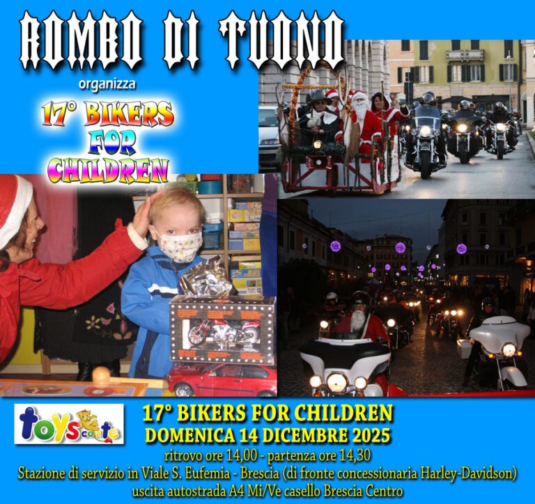BIKERS FOR CHILDREN 2025 – Rombo di Tuono, 17 – 18 ottobre 2026 – Brescia